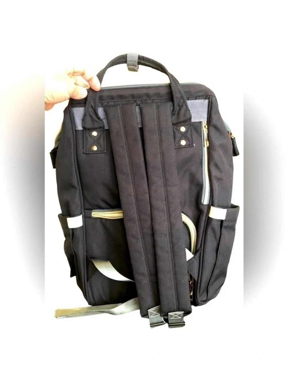 LAND MOMMY baby bag CHIC-MOM diaper bag for Moms/Dads classic black EUC